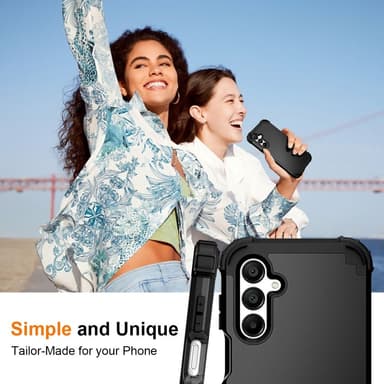 SKALO Samsung A16 Shockproof Armor Suojakuori - Musta