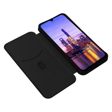SKALO Samsung A16 Carbon Fiber Lompakkokotelo - Musta