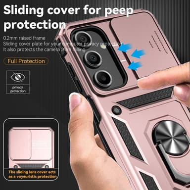 SKALO Samsung A16 Armor hybridi metallirengas kameran liukusäädin - Ruusukulta