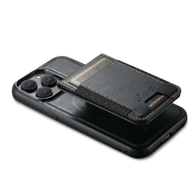 Keinonahkainen kuori MagSafe-korttipidikkeellä 14 Pro:lle iPhone - Svart