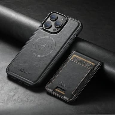 Keinonahkainen kuori MagSafe-korttipidikkeellä 15 Plus -puhelimelle iPhone 15 Plus - Svart