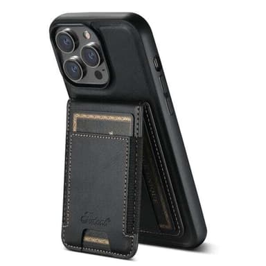 Keinonahkainen kuori MagSafe-korttipidikkeellä 15 Plus -puhelimelle iPhone 15 Plus - Svart