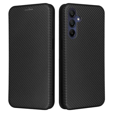 SKALO Samsung A16 Carbon Fiber Lompakkokotelo - Musta
