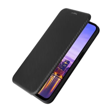SKALO Samsung A16 Carbon Fiber Lompakkokotelo - Musta