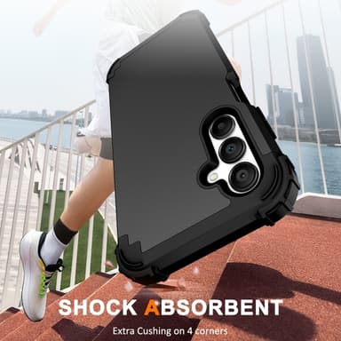 SKALO Samsung A16 Shockproof Armor Suojakuori - Musta