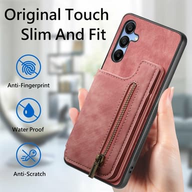 SKALO Samsung A16 PU-nahkainen Suojakuori Lompakkokotelo - Musta