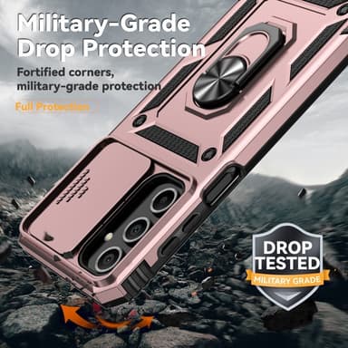 SKALO Samsung A16 Armor hybridi metallirengas kameran liukusäädin - Ruusukulta