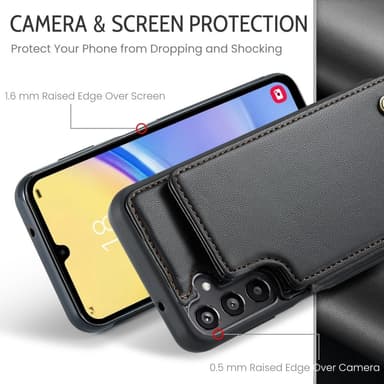 CaseMe Samsung A16 C22 Series Suojakuori+Lompakko - Musta