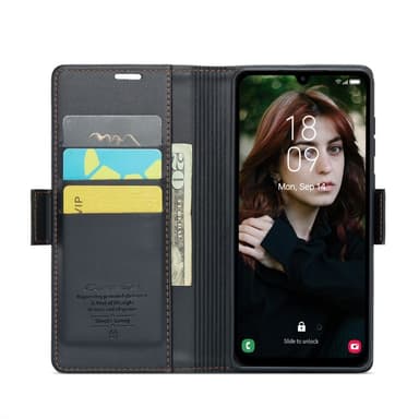 CaseMe Samsung A16 023 Series PU-Läder Lompakkokotelo - Musta