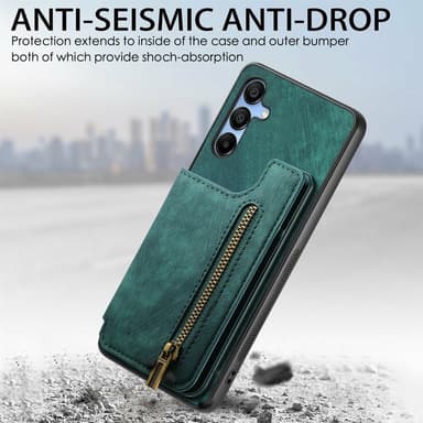 SKALO Samsung A16 PU-nahkainen Suojakuori Lompakkokotelo - Musta