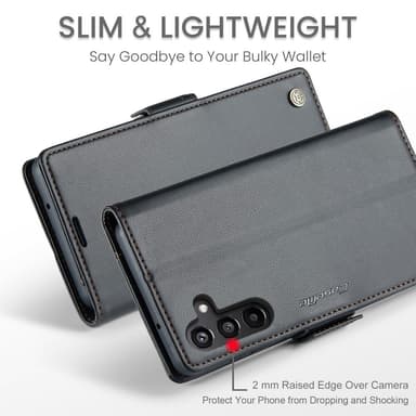 CaseMe Samsung A16 023 Series PU-Läder Lompakkokotelo - Musta