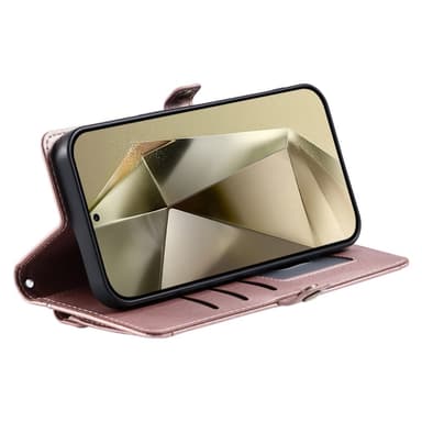 SKALO Samsung A16 PU-Nahkakotelo Lompakkokotelo - Ruusukulta