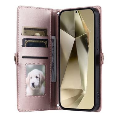 SKALO Samsung A16 PU-Nahkakotelo Lompakkokotelo - Ruusukulta