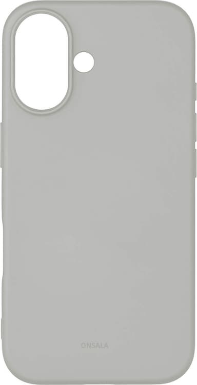 Onsala iPhone 16 Silicone Touch suojakuori (betoninharmaa)