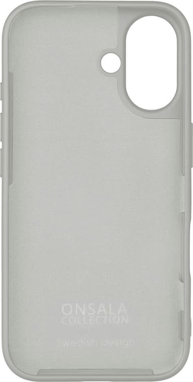 Onsala iPhone 16 Silicone Touch suojakuori (betoninharmaa)