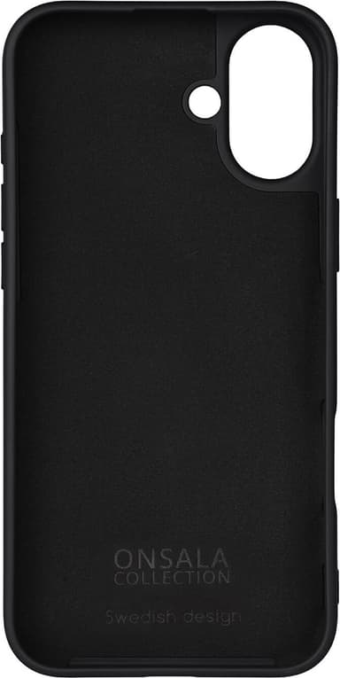 Onsala iPhone 16 Plus Silicone Touch suojakuori (musta)