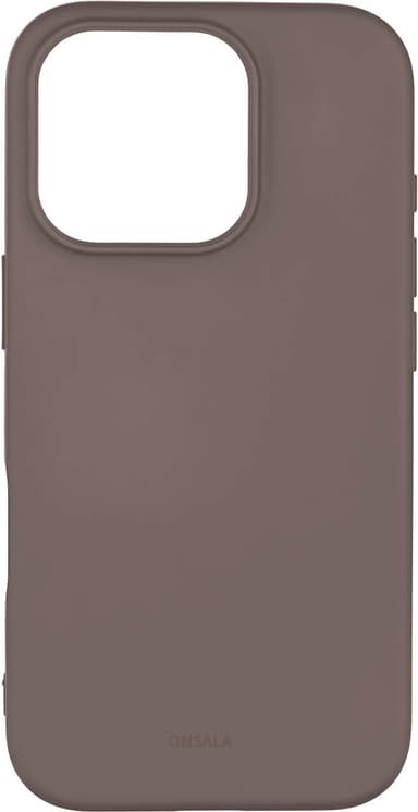 Onsala iPhone 16 Pro Silicone Touch suojakuori (suklaanruskea)