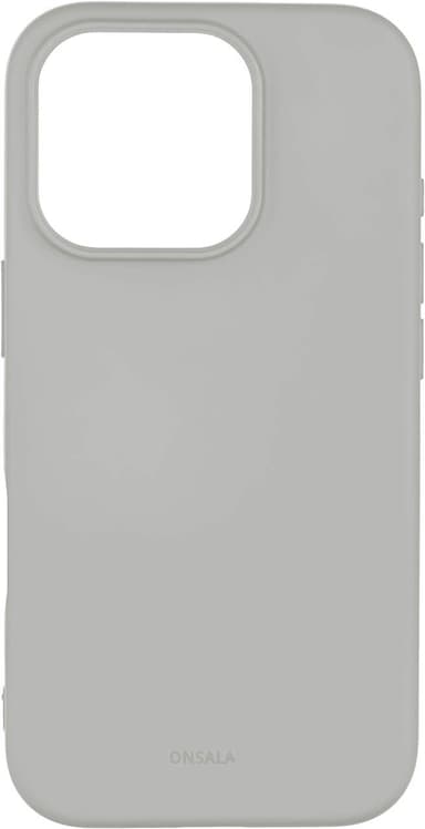 Onsala iPhone 16 Pro Silicone Touch suojakuori (betoninharmaa)
