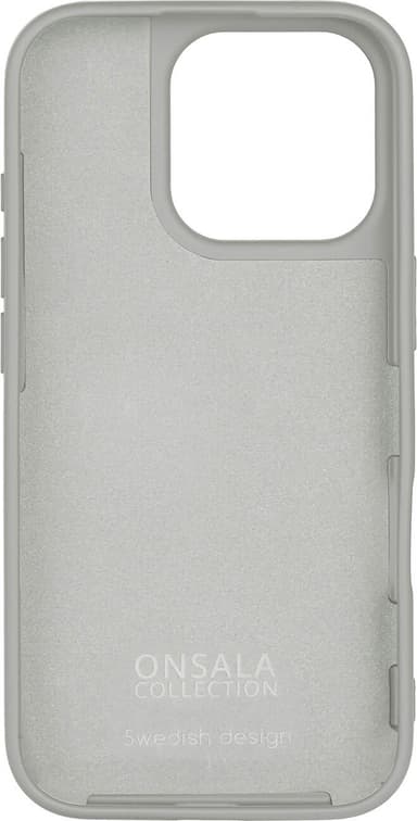 Onsala iPhone 16 Pro Silicone Touch suojakuori (betoninharmaa)