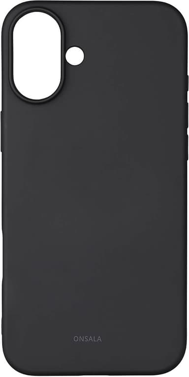Onsala iPhone 16 Plus Silicone Touch suojakuori (musta)