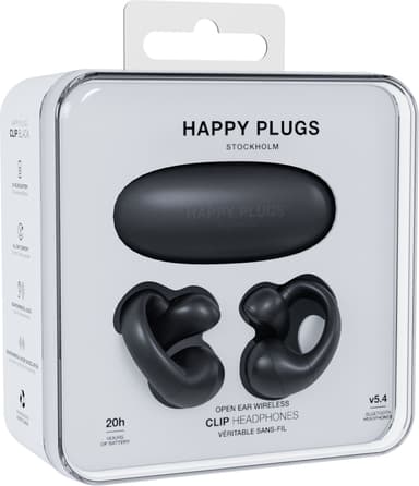 Happy Plugs OWS Clip täysin langattomat open-ear kuulokkeet (musta)