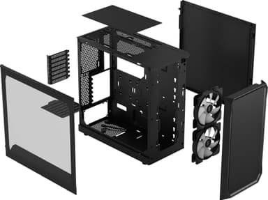 Fractal Focus 2 RGB Black TG Clear Tint PC-kotelo