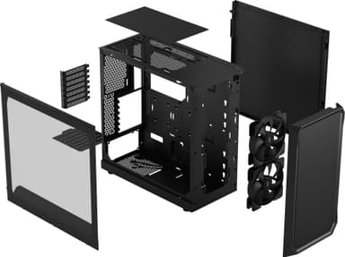Fractal Focus 2 Black TG Clear Tint PC-kotelo