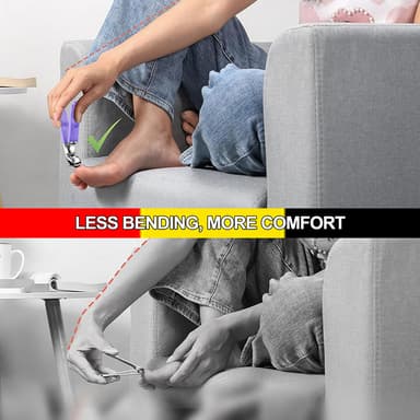 Ergonominen ruostumattomasta teräksestä valmistettu varpaankynsileikkuri, jossa on pitkä kahva
