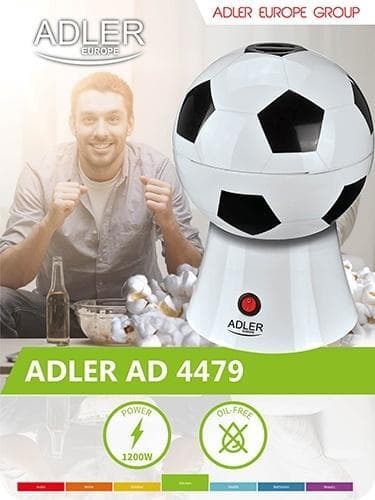 Adlerin popcorn-kone, joka näyttää jalkapallolta