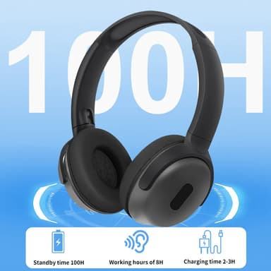 Langattomat stereokuulokkeet, joissa Bluetooth 5.3 ja erittäin pitkä akunkesto Musta