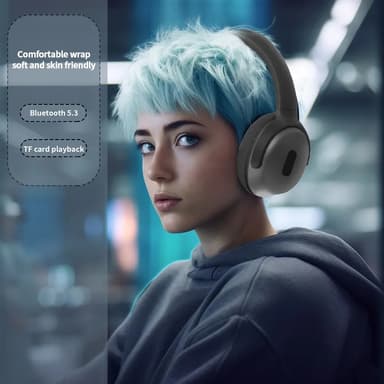 Langattomat stereokuulokkeet, joissa Bluetooth 5.3 ja erittäin pitkä akunkesto Musta