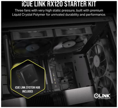Corsair iCUE LINK RX120 120 mm PWM tuuletin aloituspakkaus (3 kpl)