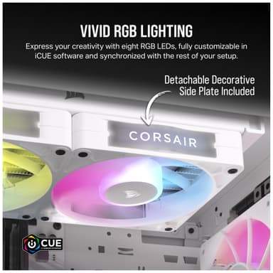 Corsair iCUE LINK RX120 RGB 120 mm PWM jatkotuuletin (valkoinen)