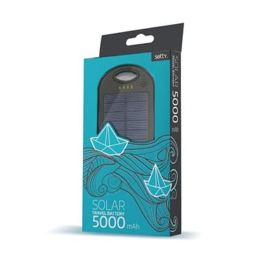 Setty aurinkoenergiapankki, 5000 mAh, musta