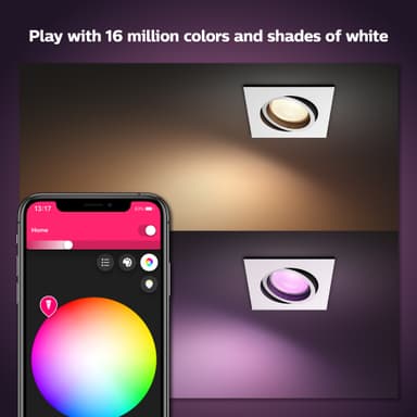 Philips Hue Centura upotettava neliskulm. spottivalo 4,2W GU10 (valk.)