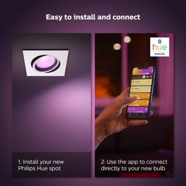 Philips Hue Centura upotettava neliskulm. spottivalo 4,2W GU10 (valk.)