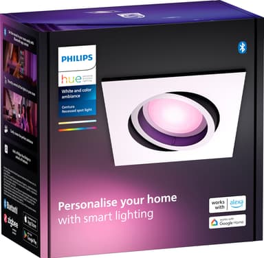Philips Hue Centura upotettava neliskulm. spottivalo 4,2W GU10 (valk.)