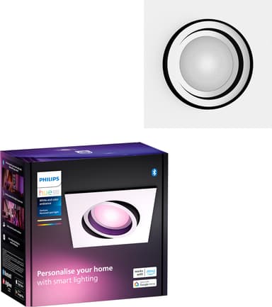 Philips Hue Centura upotettava neliskulm. spottivalo 4,2W GU10 (valk.)
