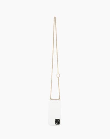 Lilou Necklace Case White Croco iPhone 11P/XS/X