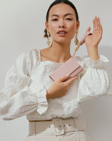 Signature Clutch Galaxy S20+ Misty Rose Croco