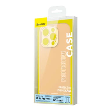 Baseus Liquid Silica Gel Case iPhone 14 Prolle (Sunglow)+ karkaistu lasi + puhdistussarja