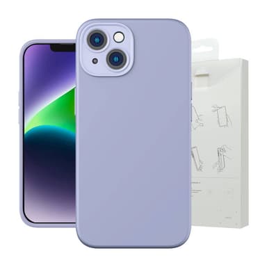 Baseus Liquid Silica Gel Case iPhone 14 Plus (laventeli)+ karkaistu lasi + puhdistussarja