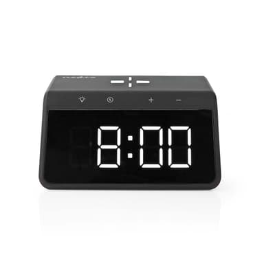 Nedis Herätyskello langattomalla latauksella | Qi-sertifioitu | 5 / 7.5 / 10 / 15 W | USB-A Uros | Yövalo | 2 Hälytysaikojen | Torkkutoiminto