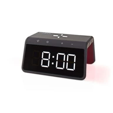 Nedis Herätyskello langattomalla latauksella | Qi-sertifioitu | 5 / 7.5 / 10 / 15 W | USB-A Uros | Yövalo | 2 Hälytysaikojen | Torkkutoiminto