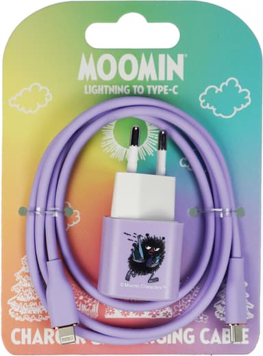 Moomin 20 W Lightning – USB-C seinälaturi 1 m (violetti)