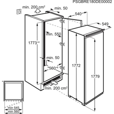 Electrolux Pakastin EUT6NE18S integroitava