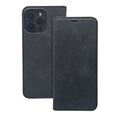 Tyylikäs keinonahkakotelo, jossa on korttipaikka ja magneettisuljenta iPhone 16 Plus - musta