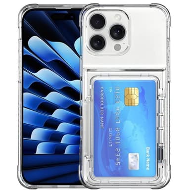 Takakuori korttipaikalla ja jalustalla iPhone 16 Pro:lle