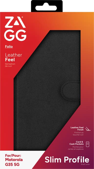Zagg Motorola G35 5G lompakkokotelo (musta)