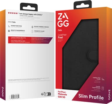 Zagg Motorola G35 5G lompakkokotelo (musta)
